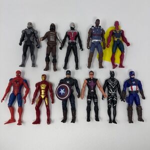 Marvel Avengers Action Figure Lot of 11 Spider-Man Iron Man Captain America 6in